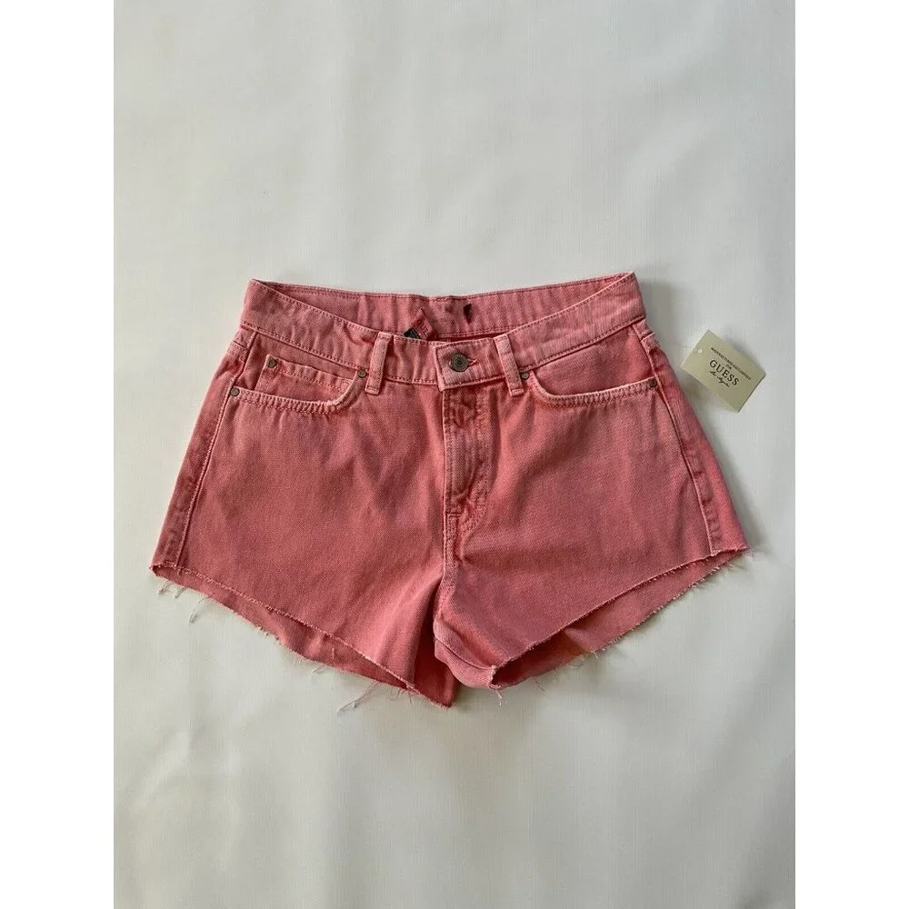 Guess Women’s Manila High Rise Short In Coral Size 31